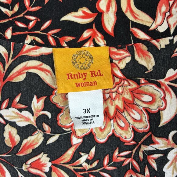 Women Fringe Kimono Open Front Cardigan 3X Plus Orange Black Boho Lagenlook - Picture 5 of 6